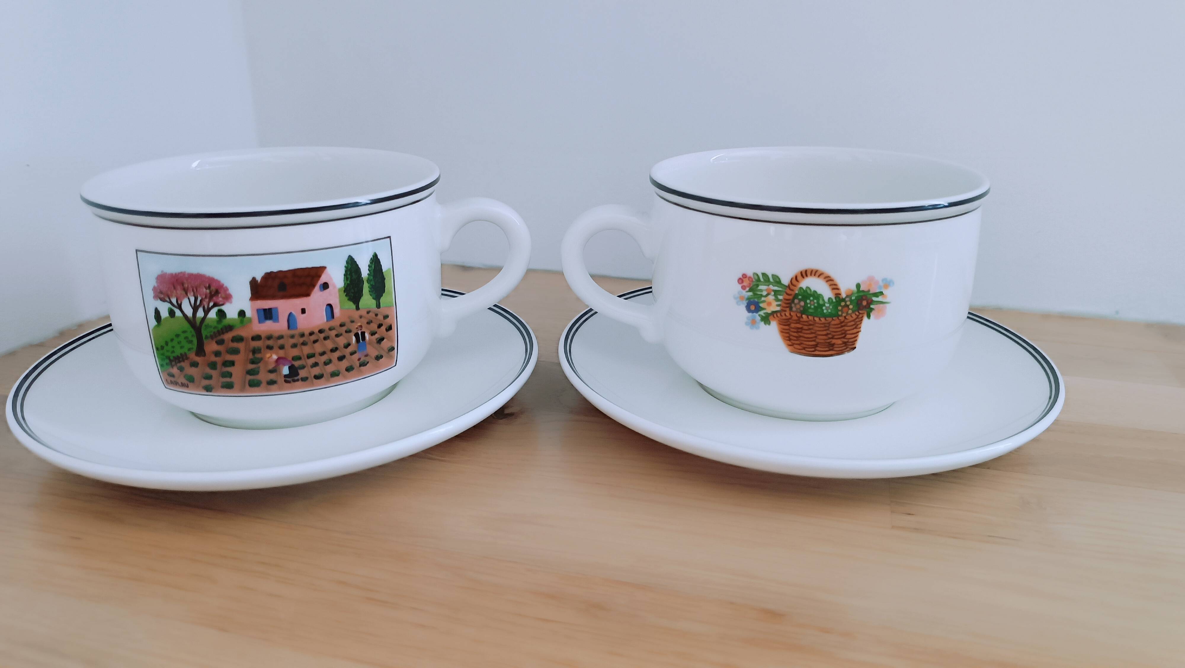 Cappuccino cups and saucers