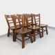 Set of 6 vintage brutalist oak chairs from the 1950s.
