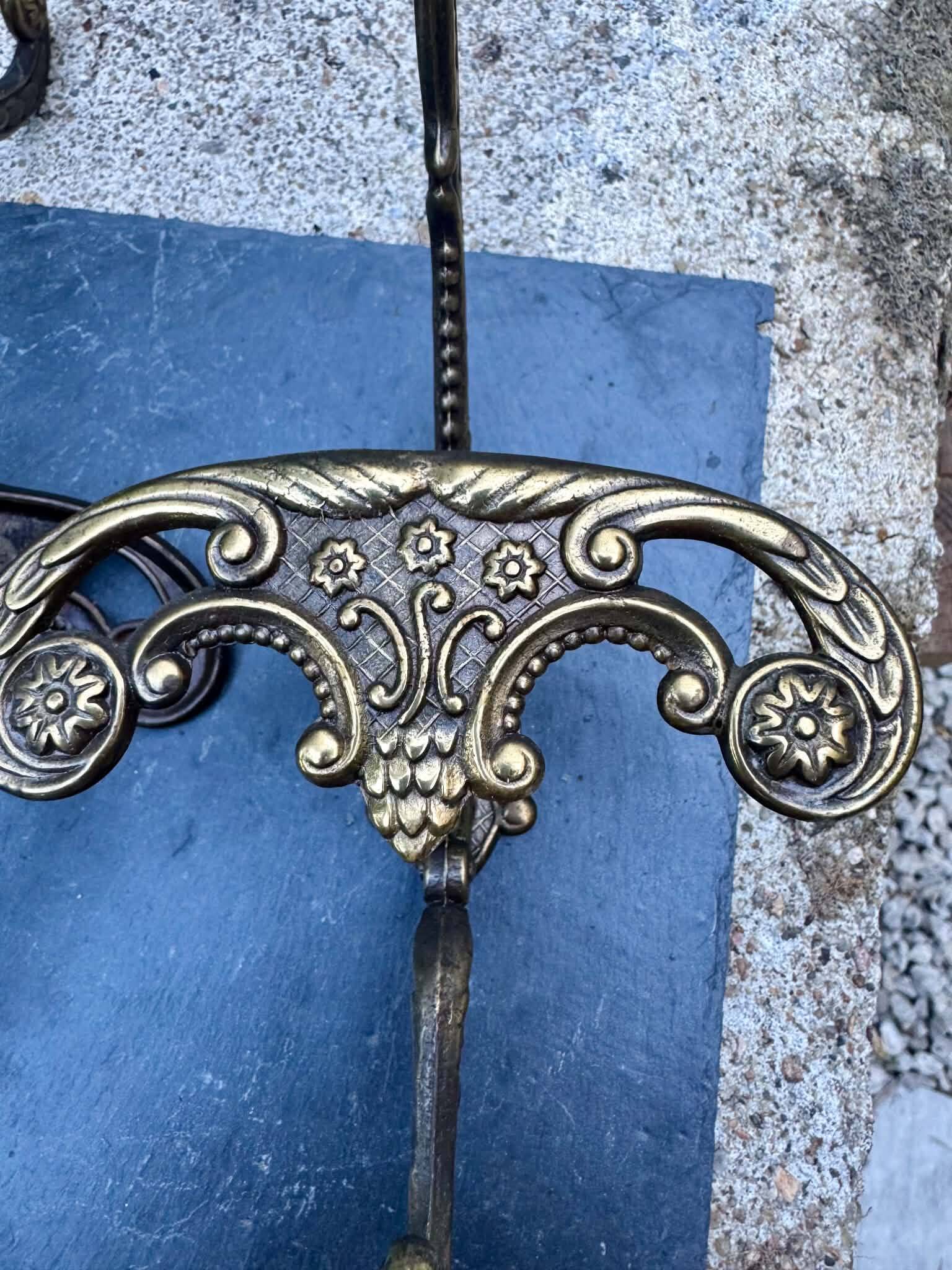 3 solid brass baroque coat hooks
