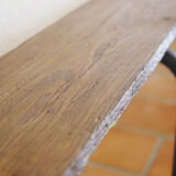 Old wooden and metal bench