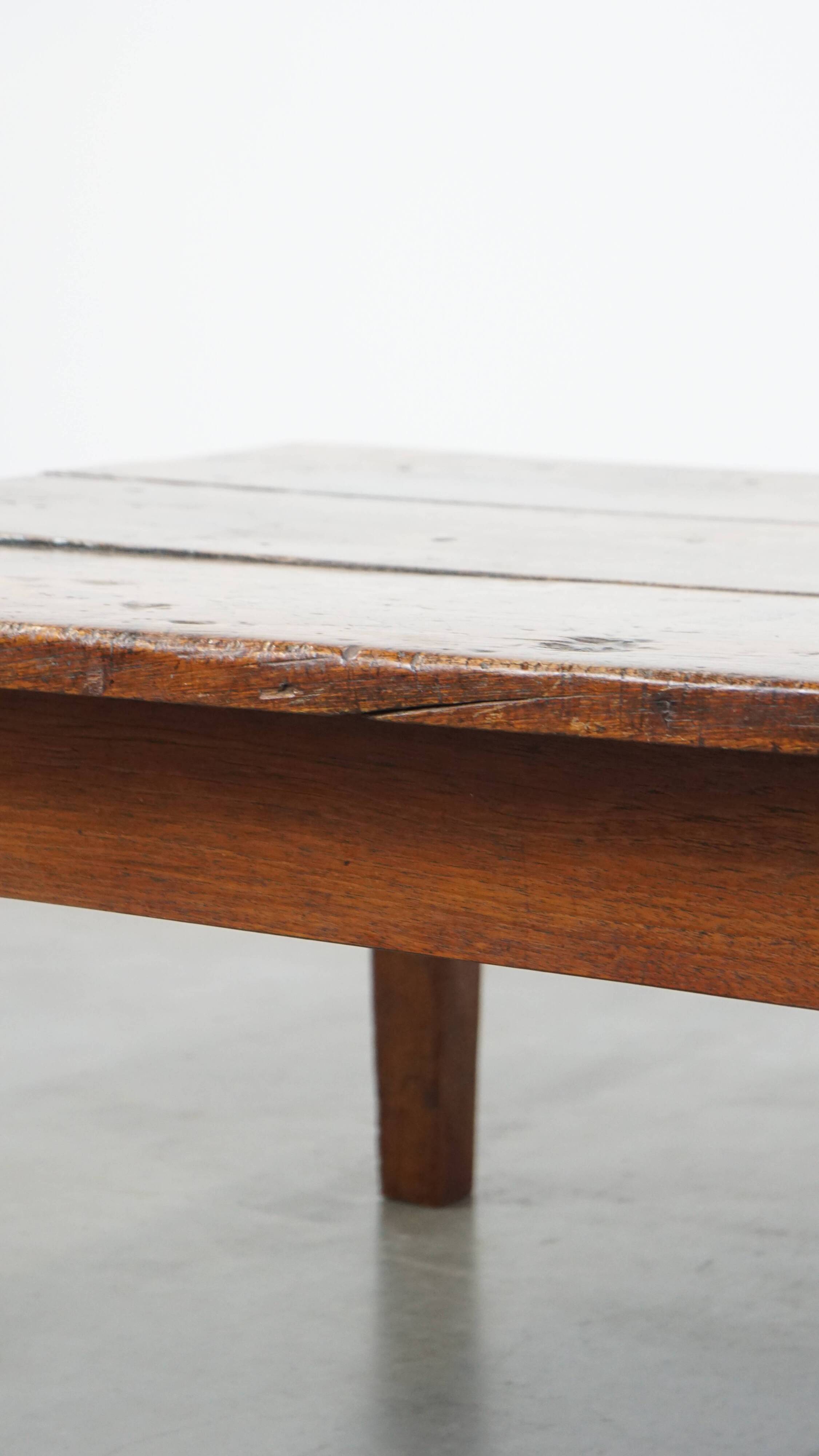 Antique Coffee Table Made of Chestnut Wood from the Early 19th Century