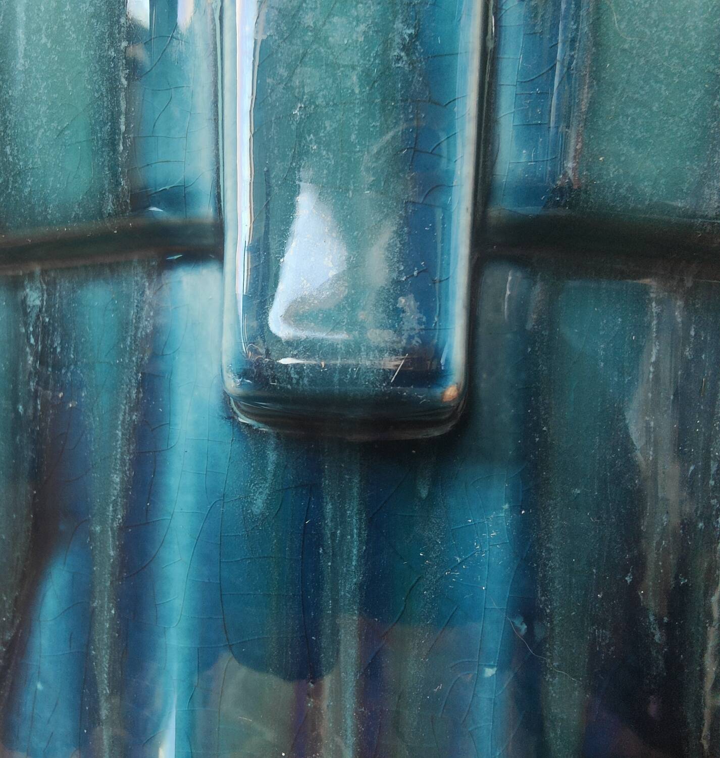 Iridescent Art Deco earthenware planter