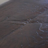 Tabouret ancien anglais en chêne massif du XVIIIe siècle