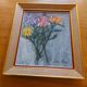 Peinture à l'huile signée années 60'S , bouquet de fleurs
