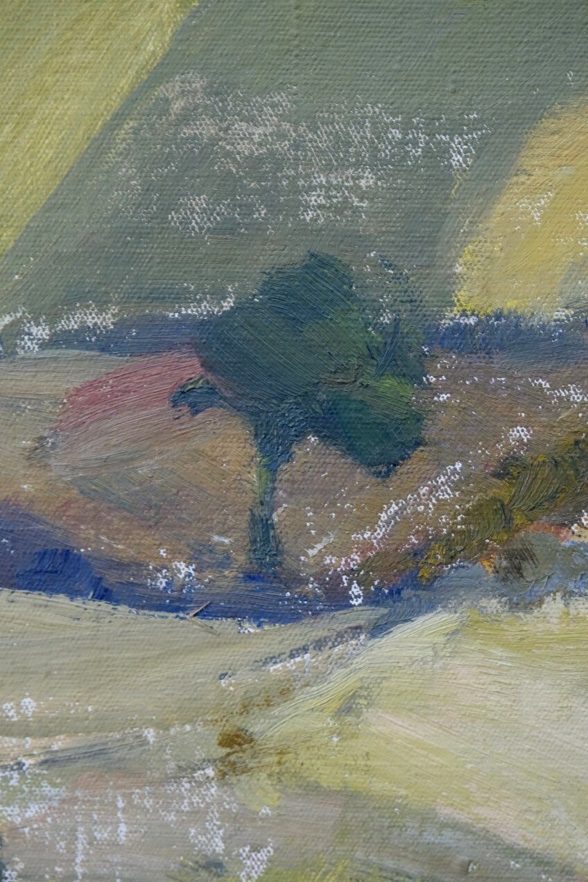 Ruth wahlund, swedish landscape, 1960, oil on canvas, framed
