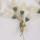 Set of 3 Vintage 1950s Wall Sconces in Floral Style, Italian Design