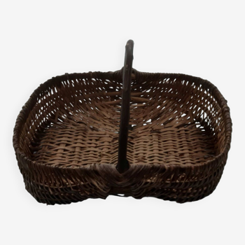 Solid rattan and wicker basket