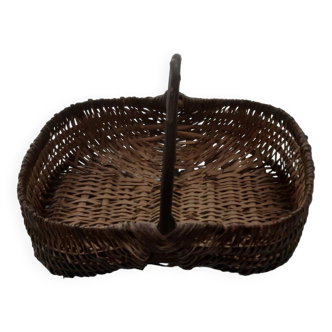 Solid rattan and wicker basket