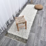 2x7 Green White Turkish Vintage Runner Rug 66x231Cm