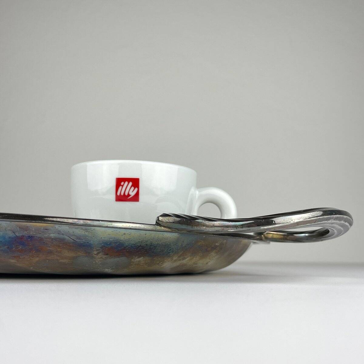 Large silver-plated platter by Ricci Alessandria, 1960s.