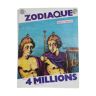 Affiche originale loterie nationale  zodiaque Gemeaux 1985