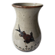 Ceramic vase with fish pattern - Vintage signed (signature to be identified)