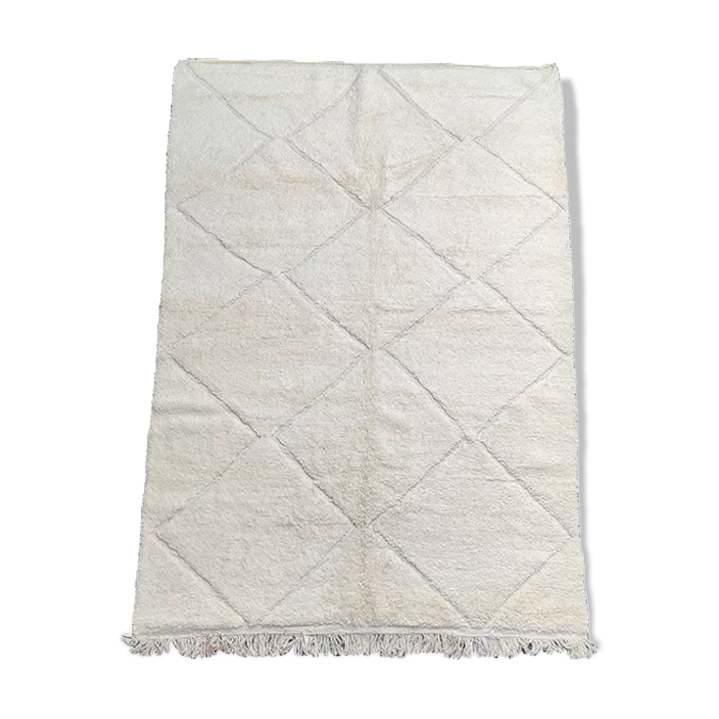 Large Berber carpet Béni Ouarain White