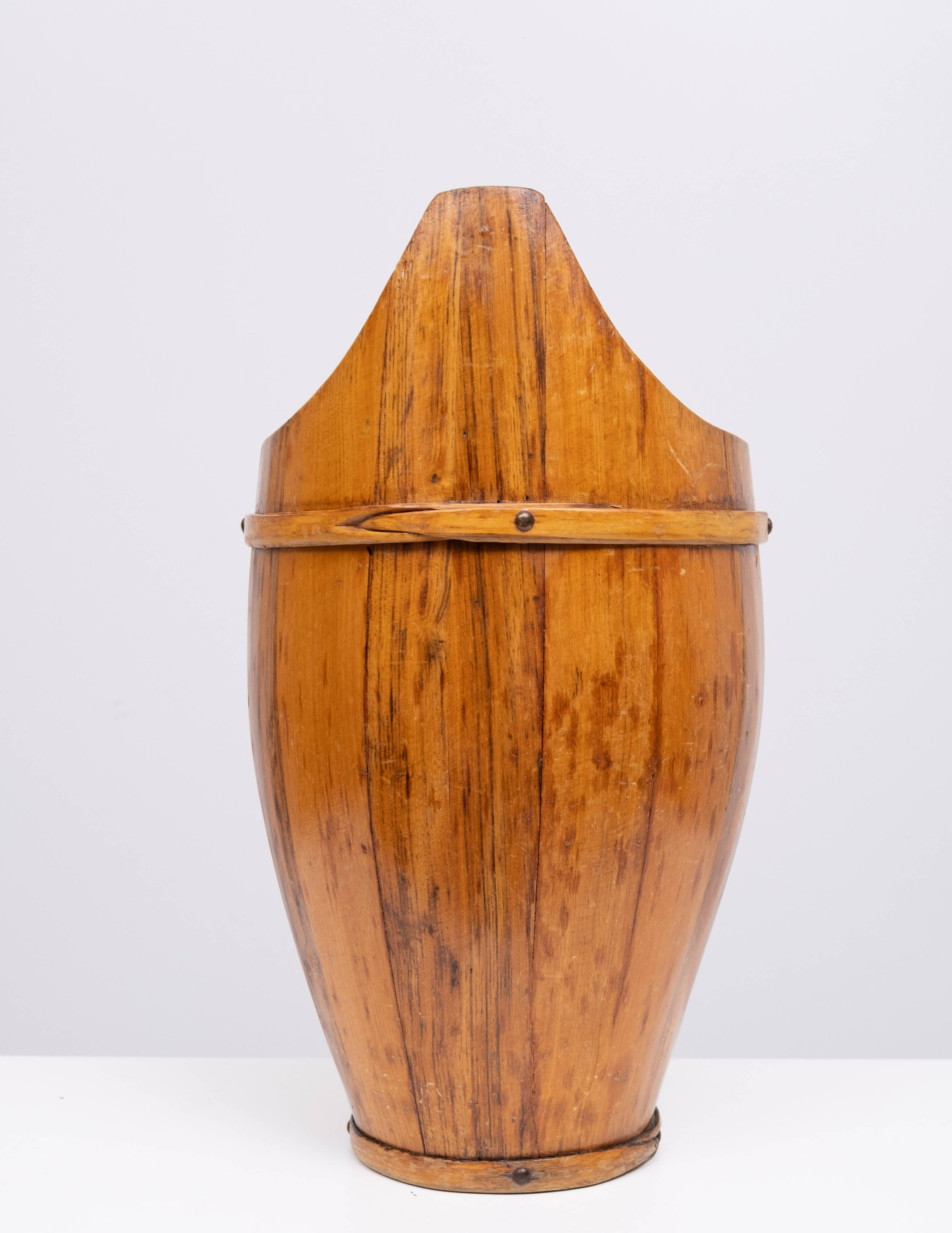Curved wooden umbrella stand 1960s France