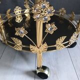 Table d'Appoint Vintage Desserte Pierres de Verre Fumé