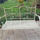 Wrought iron garden bench