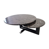 Table basse pivotante en granite et bois, années 80
