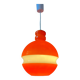 Suspension en verre Peill & Putzler mid-century orange et blanc