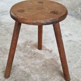 Vintage stool side table oak wood