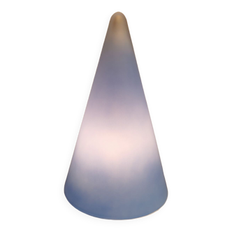 Table lamp made in France, model Teepee, in double-layer glass (clear and light blue)