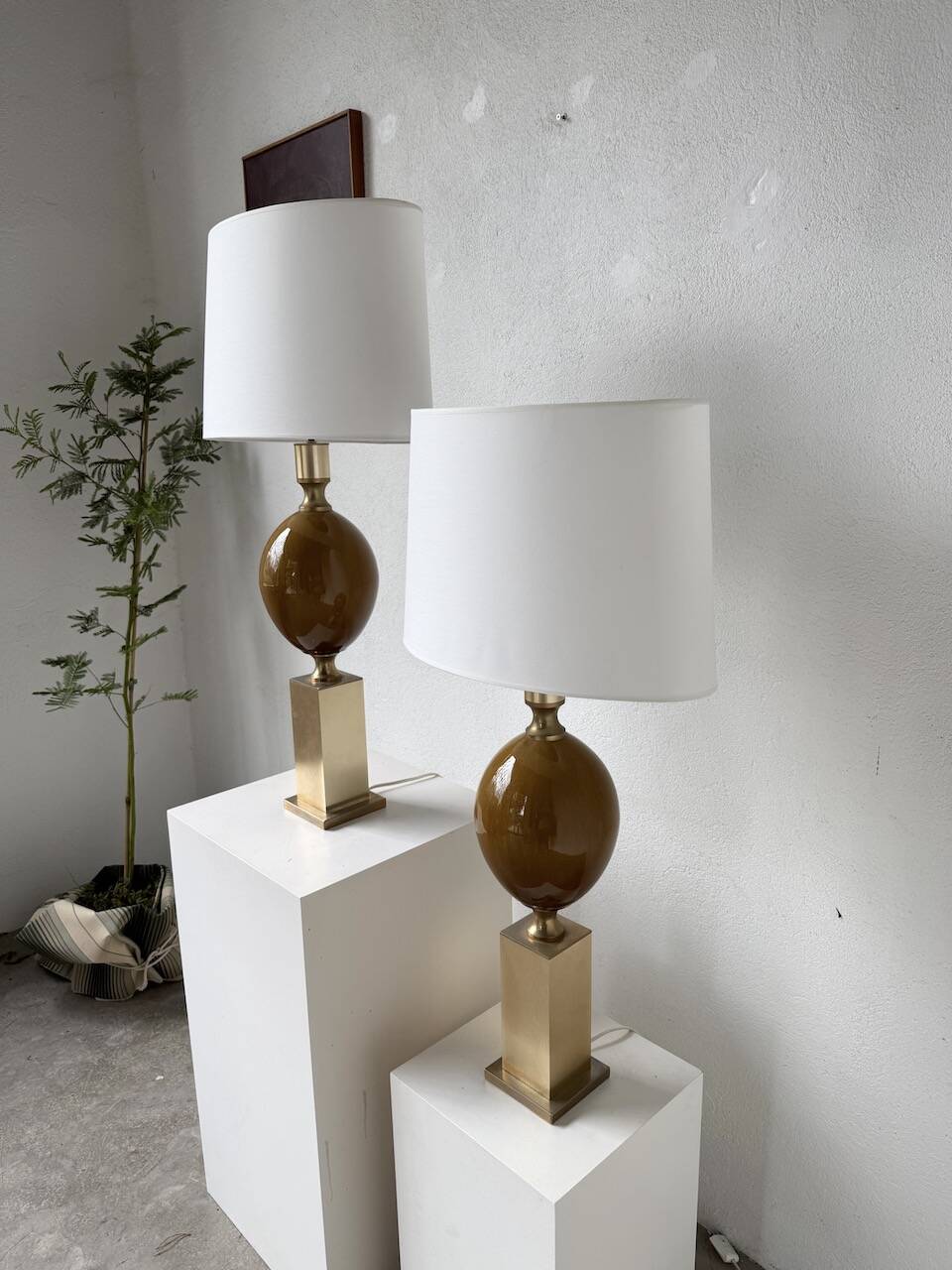 Pair of Philippe Barbier table lamps from the 70s