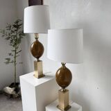 Paire de lampes de table Philippe Barbier années 70
