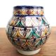 Moroccan handicraft ceramic candle holder, pot and vase set