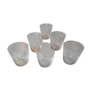 6 verres à eau de Peynet