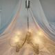 5-branched chandelier by Sciolari, Italy, space age, 1970