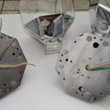 Pair of vintage 1970 Staff wall lights by Motoko Ishi in chrome