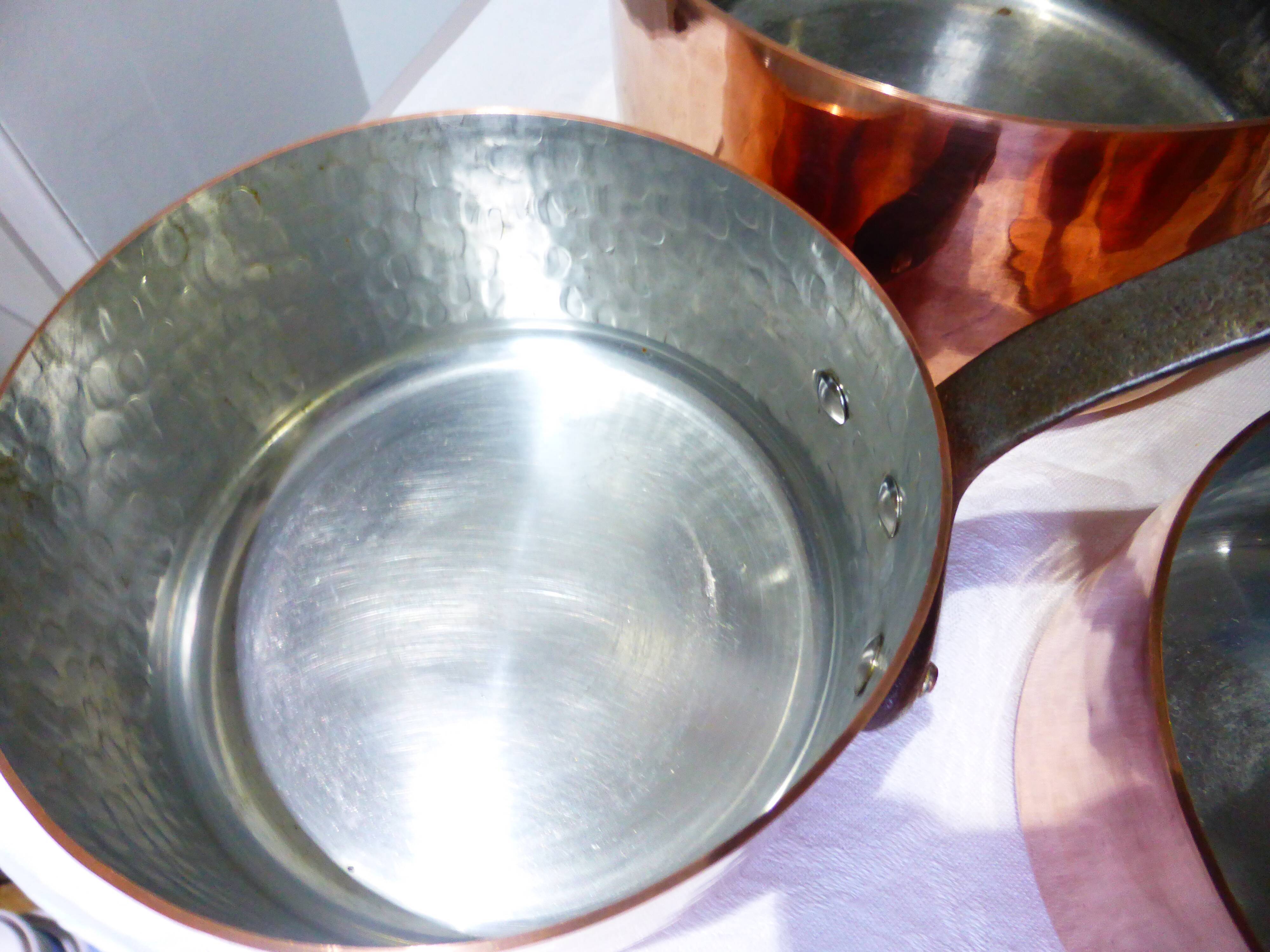 Set of 5 tinned copper pans 211290