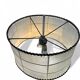 Vintage floor lamp with parchment and leather shade, 1960s
