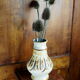 Ribbed vase with caramelized glaze; "581/22" - west German ceramics - 70s