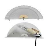 Happy Light - 'Waaier' - wandlamp - geperst glas - metaal - 90's