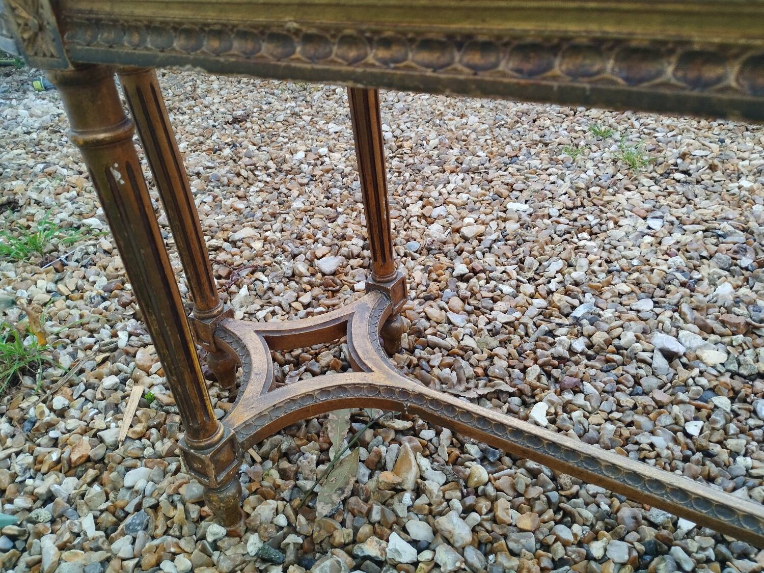Louis XVI style gilded wood piano bench