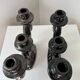 Pair of vintage iridescent black candlesticks, Vallauris style