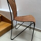 Metal and wicker chair
