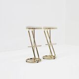 Tabourets de bar italiens vintage en laiton, lot de 2