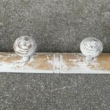 Wall coat rack with 5 turned wood hooks