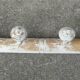 Wall coat rack with 5 turned wood hooks