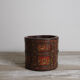 Antique wooden pot painted by hand