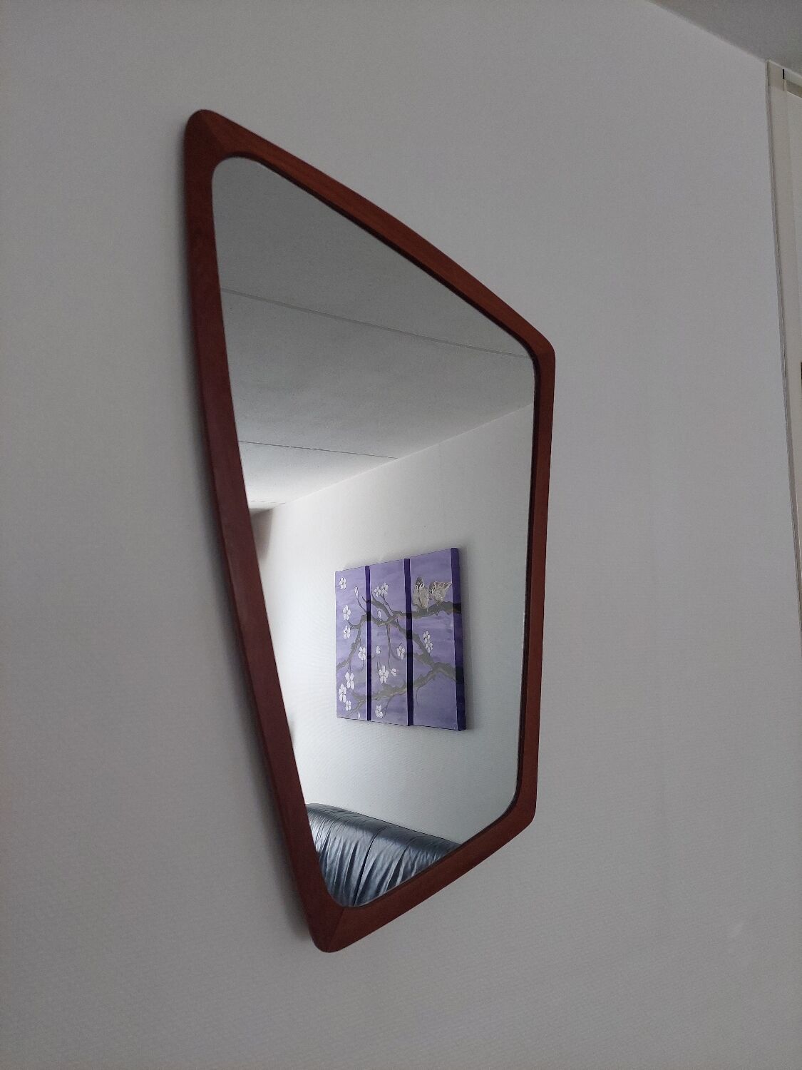 Miroir en teck asymétrique danois