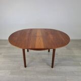 Table à manger ronde danoise teck scandinave vintage années 1960