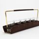Carl Auböck II drinking glass holder, leather and brass, Austria 1950s