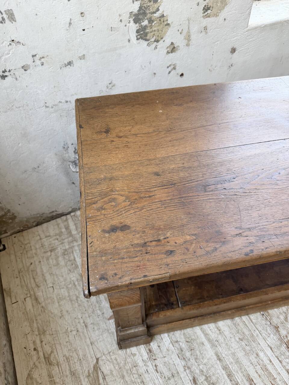 Table de gantier drapière 1900 chêne massif 330cm XL