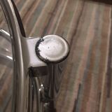 Round coffee table in glass and chrome 4 removable trays