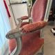 2 Louis XV style armchairs in wood and old pink velvet
