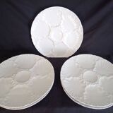 Set of 6 Bareuther Bavaria white porcelain oyster plates