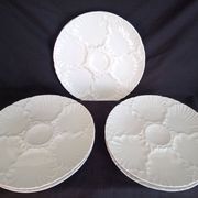 Set of 6 Bareuther Bavaria white porcelain oyster plates