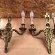 Paire ancienne applique doube style louis xv bronze doré